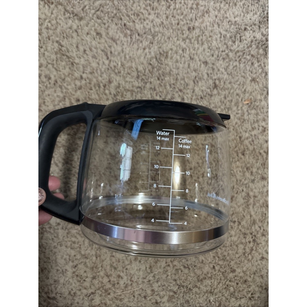 KitchenAid 14 Cup Replacement Carafe Onyx Black Coffee Pot Glass